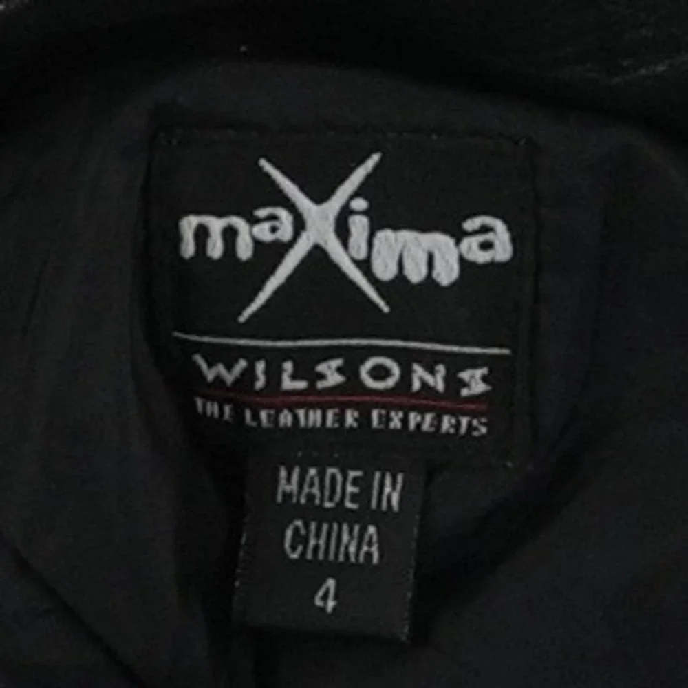 Wilsons Leather Maxima Mini Skirt Women's Size 4 Black Belted 100% Leather - Picture 4 of 5